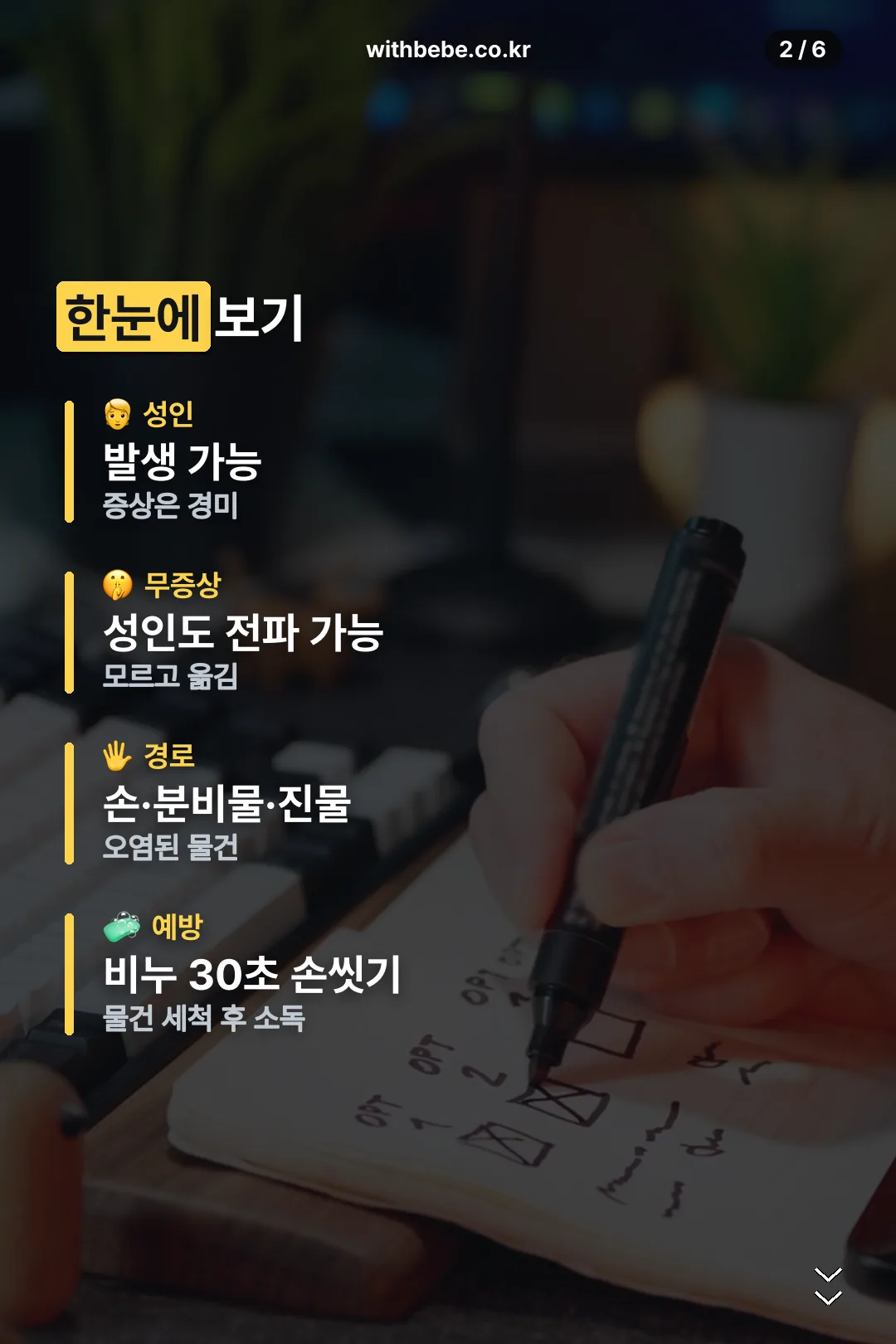 성인 감염 요약