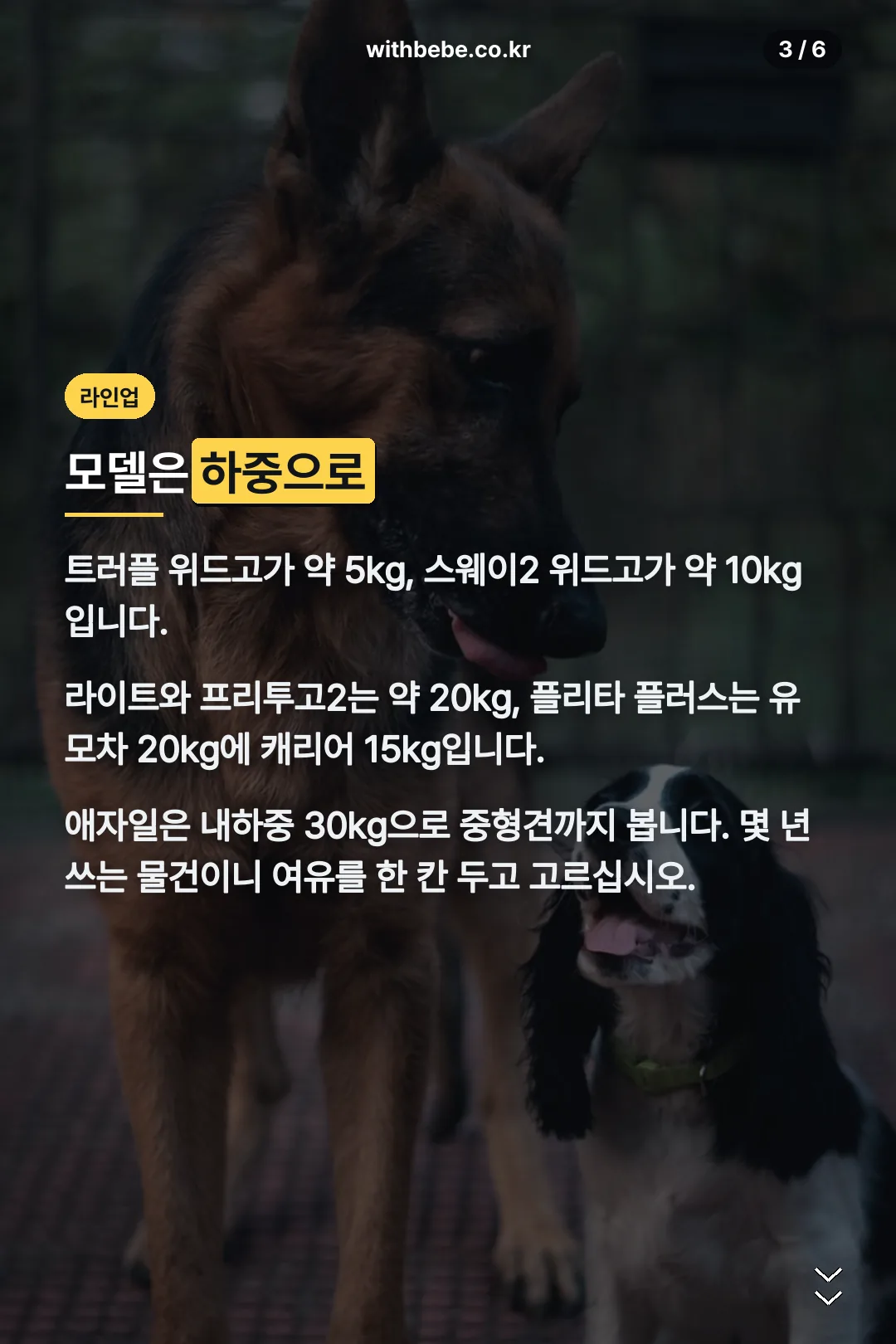 모델별 하중
