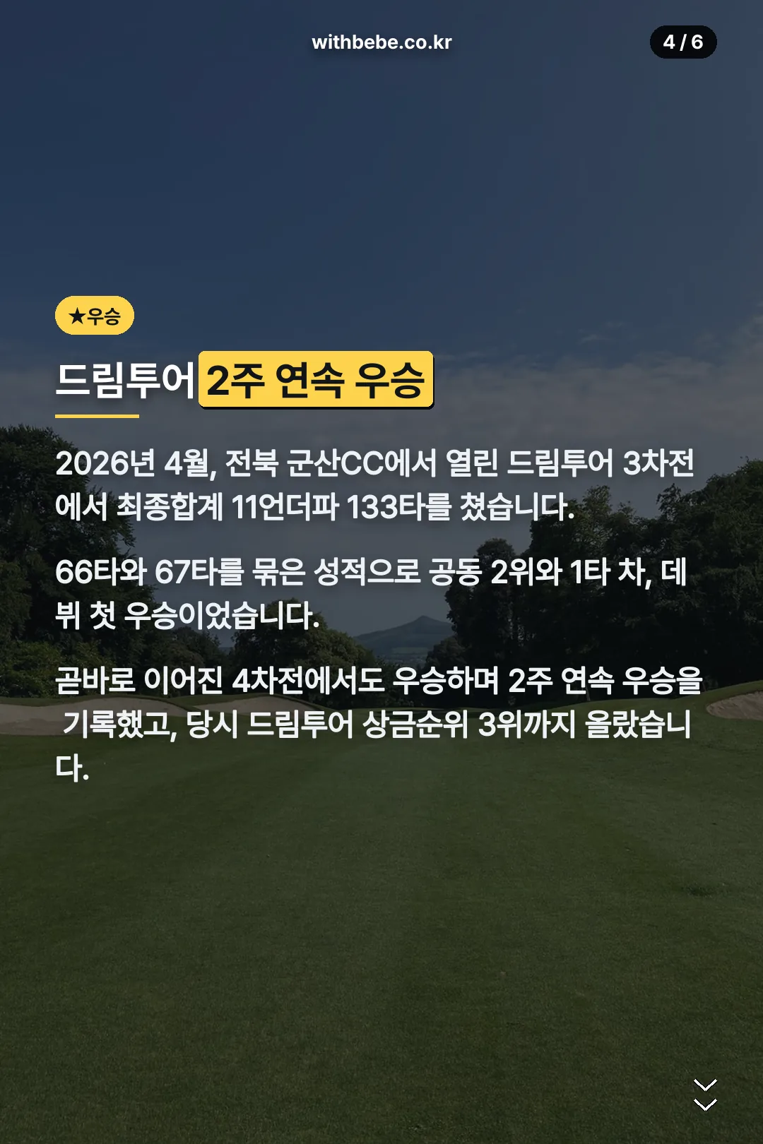 드림투어 2주연속 우승