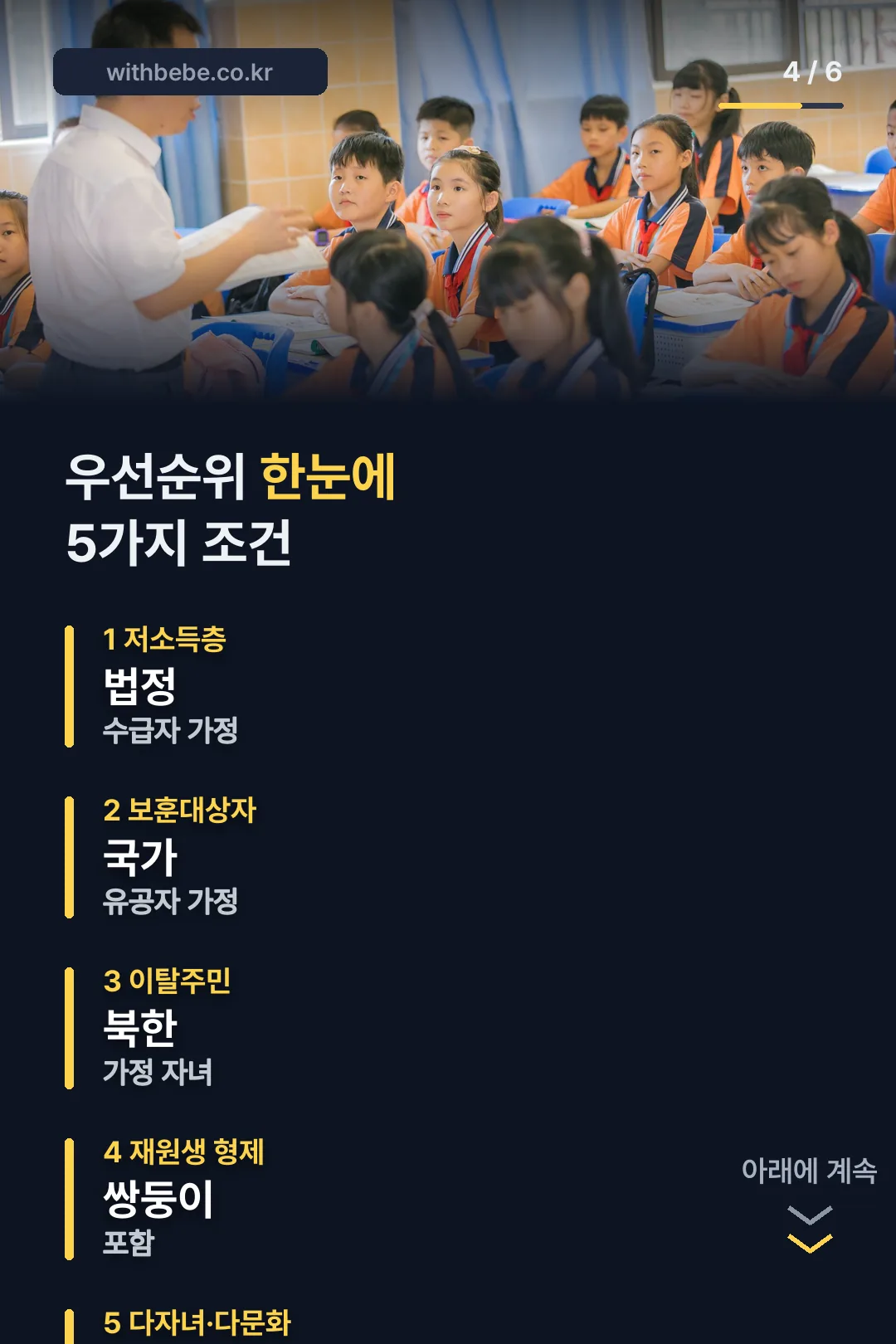 우선순위 다섯 가지 한눈에