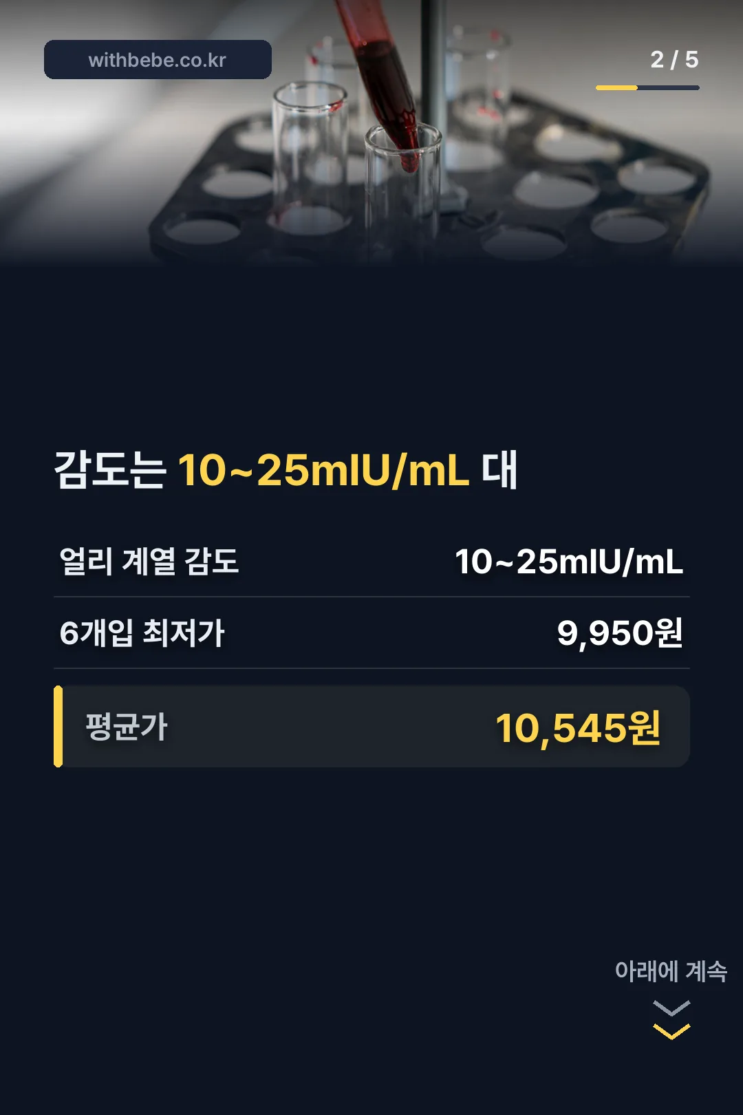 얼리 계열 감도 수치